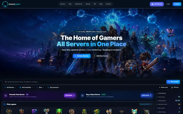 SpawnTrack homepage
