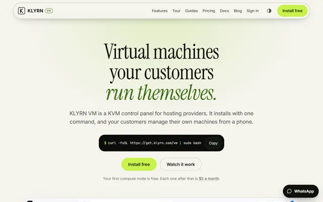 Screenshot of KLYRN VM · Our product